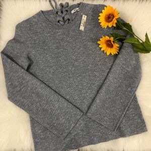 Madewell lace-back pullover sweater in XXS